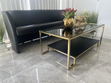 Nowoczesna złota ława stolik kawowy glamour loft