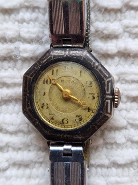 Rita Damski zegarek naręczny Szwajcarski lata 20 mechaniczny Vintage 22mm