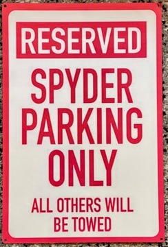 Tablica garażowa, informacyjna Spyder parking 