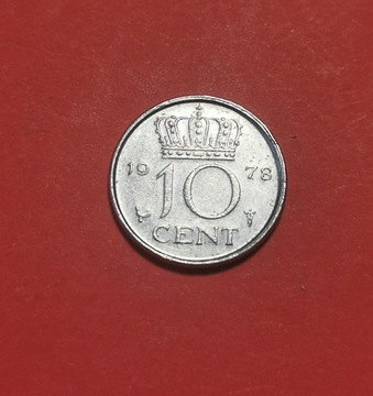 Moneta 10 centów 1978, Holandia