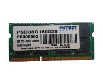 Patriot PSD38G16002S 8GB PC3-1280 1600MHz