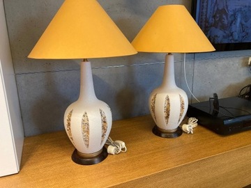 2 lampy stołowe vintage ceramika artystyczna, USA