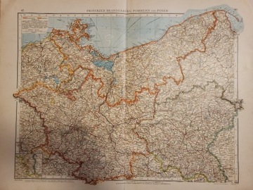 Stara duża mapa Pomorze Lubuskie Wielkopolska1906