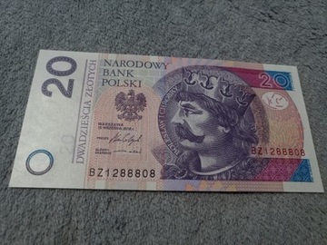 Banknot 20zł ciekawe numery 