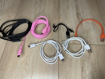 Kable USB C kable do ładowarek typu C zestaw mix komplet