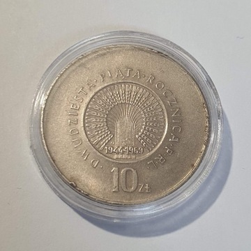 10 złotych 1969 XXV Lat PRL w kapslu Real foto