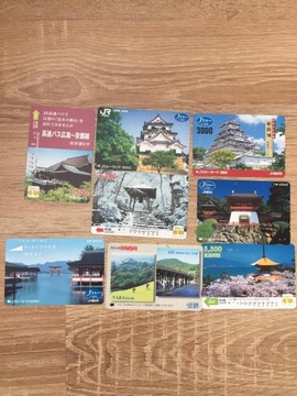 Karty telefoniczne bilety Japonia seria Pagoda 