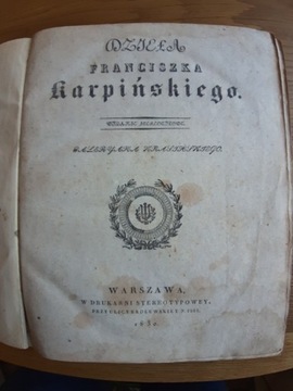 Dzieła Franciszka Karpińskiego, W-wa 1830