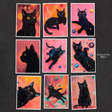 Słodki kociak - zestaw 9 grafik w rozmiarze 13x18 cm