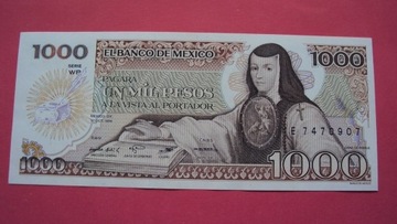 MEKSYK 1000 PESOS 1984 Banknot Seria WP