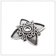 Silver Flower Bead Cap C2041