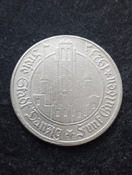 5 gulden 1923r wolne miasto Gdańsk