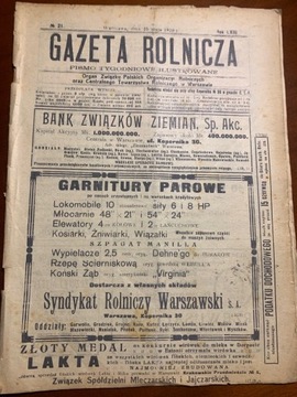 Gazeta Rolnicza  No 21.  1923 r