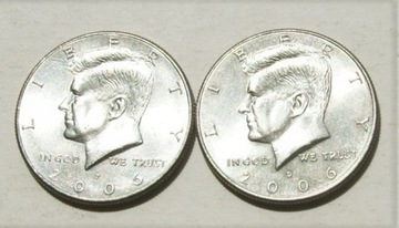 1/2 dolar 2006 P i D  half dollar Kennedy (2 sztuki) Stan!!