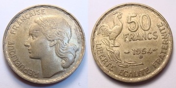 Francja 50 franków 1954 r. B RZADKA! Nr2