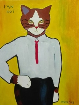 Kot wg Pablo Picasso, 42x29,7, kot, koty