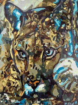 Obraz akrylowy ręcznie malowany Puma 40x50 cm