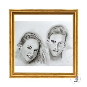 Portret ołówkiem ze zdjęcia prezent A3 dwie osoby