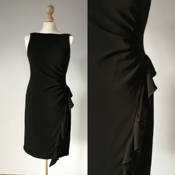 Sukienka mała czarna z falbanką