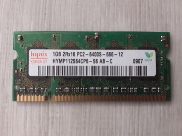 pamięć RAM 1GB Hynix 2Rx16 PC2-6400S-666-12 laptop