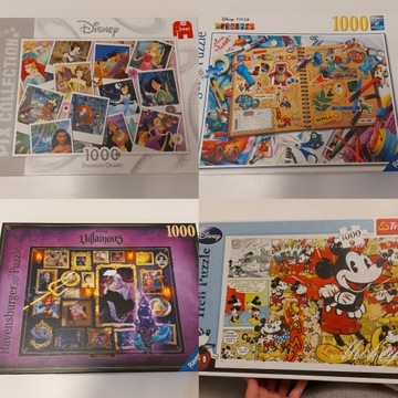 4 x puzzle Disney 1000 elementów
