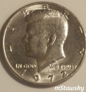 Half Dollar 1972 pół dolara 1/2 Dolara USA Kennedy