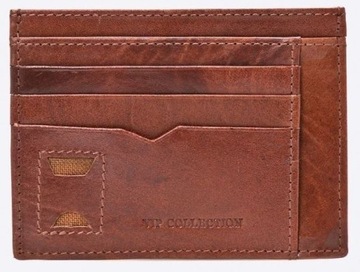 Mini portfel brązowy skóra naturalna nowy RFID