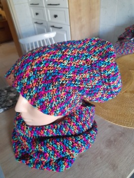 CZAPKA SMERFETKA BEANIE HANDMADE NEONOWA HAND MADE