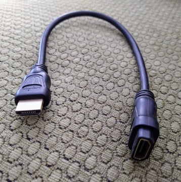 Kabel, adapter, przedłużka HDMI (M) męskie do HDMI (F) żeńskie 30 cm 0,3m