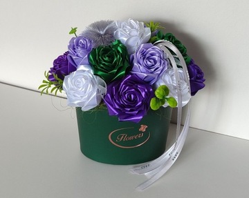 Flower box Kwiaty w Pudełku Handmade Upominek Róże