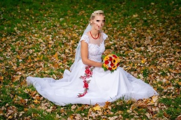 Suknia  Sophie Mariage z haftem kwiatowym folk