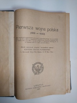 Książka Pierwsza Wojna Polska 1918-1920 kpt. Pomarański II RP