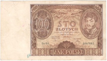 II RP 100 ZŁOTYCH 1934 SERIA BH.