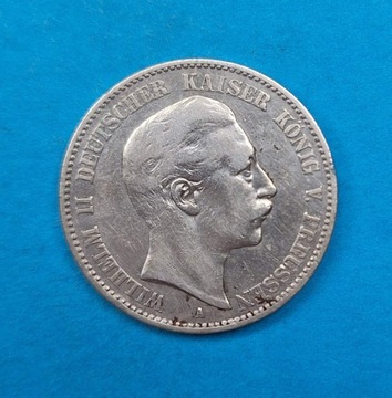 Niemcy, Prusy 2 marki 1893, Wilhelm II, Ag 0,900