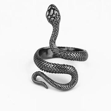 elegancki damski modny pierścionek wąż