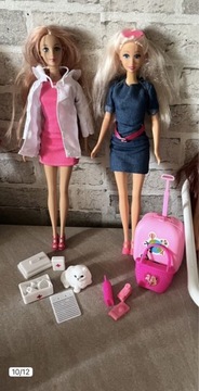 Barbie lalka 2szt weterynarz podróżniczka