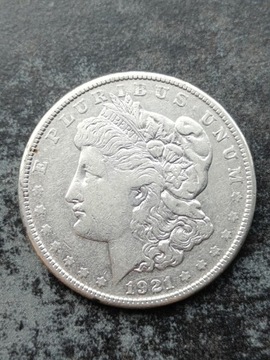 Dollar Morgana 1921r. S USA srebro ładny 
