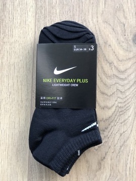 Skarpety Nike stopki czarne 3 pary rozmiar 34-38