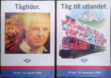 Sieciowy rozkład jazdy kolei Szwecja SJ 1999