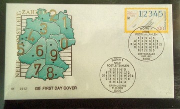 Koperta FDC Niemcy 1993 Landy kod pocztowy