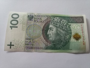 Banknot 100 zł ciekawe numery 
