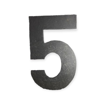 Numer Cyfra 5 z łupka naturalnego