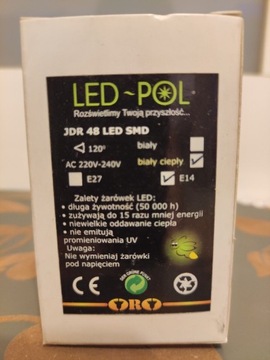 LED -POL żarówka diodowa 48 LED E14 biały ciepły 