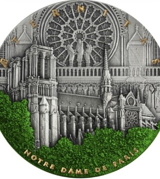 Srebrna Moneta Germania Mint: Notre Dame, 2 uncje 