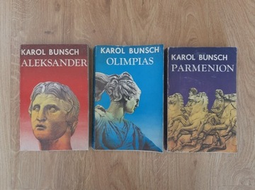 Bunsch, 3 książki: Aleksander, Parmenion, Olimpias