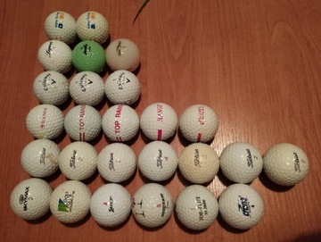 Piłki golfowe, używane, różne. 26 sztuk 