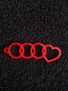 Brelok Audi Serce V2 - Druk 3D - Czerwony