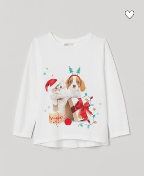 Bluzeczka H&M świąteczna r. 92 święta  