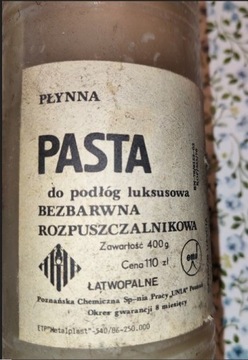 PASTA do podłóg LUKSUSOWA - PRL