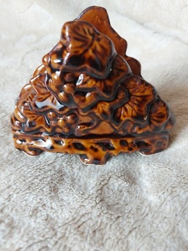 Serwetnik ceramiczny w kolorze brązowym